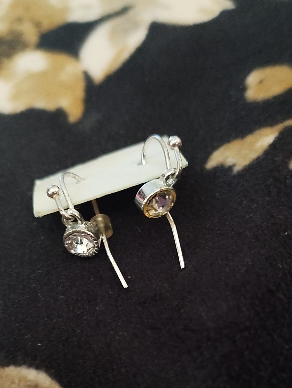 Sterling Silver Cubic Zirconia Suspended From The Base Of Sterling Hoops